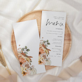 Menu de Casamento de Folhagem de Bombas Florais do