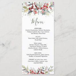 Menu de Casamento de Folhagem Vermelha Berries Gre