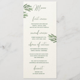 Menu de Casamento de Folhas de Oliva
