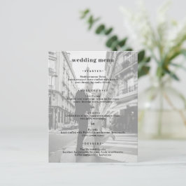 Menu de Casamento de Foto Minimalista Moderna