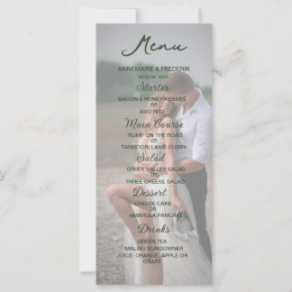Menu de Casamento de Fotografias Elegante