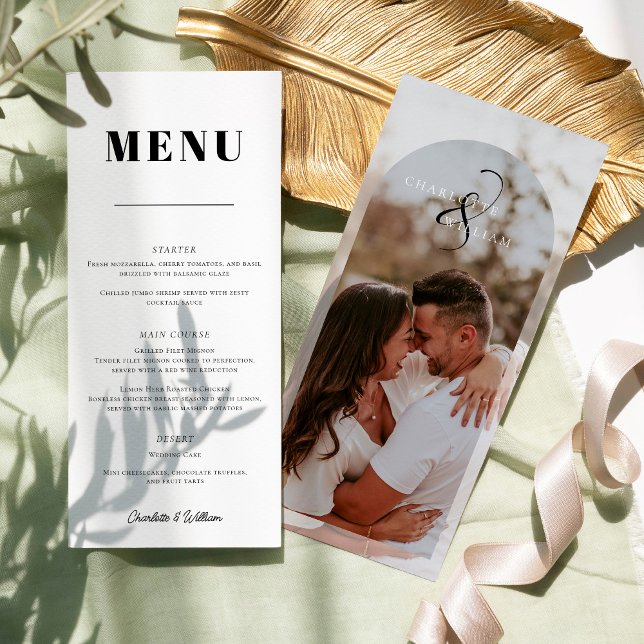 Menu de Casamento de Fotos Elegante Clássico (Criador carregado)