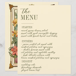 Menu de Casamento de Fronteira de Ornamentado Vito