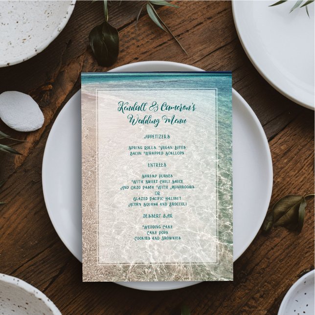 Menu de Casamento de Fundo de Praia (Criador carregado)