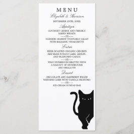Menu de Casamento de Gatos Negra Brancos Modernos