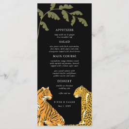 Menu de Casamento de Gatos Selvagens Tropicais