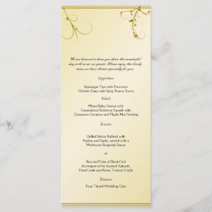Menu de Casamento de Gay Floral Dourado Elegante