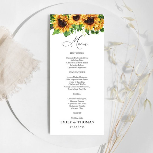 Menu de Casamento de Girassol (Criador carregado)
