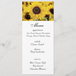 Menu de Casamento de Girassol