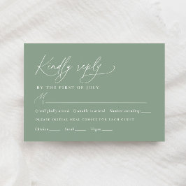 Menu de Casamento de Girassol Verde Sage