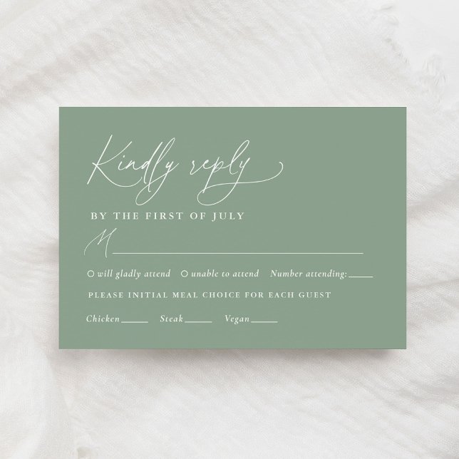 Menu de Casamento de Girassol Verde Sage (Criador carregado)