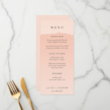 Menu de Casamento de Gradiente de Blush Elegante