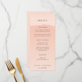 Menu de Casamento de Gradiente de Blush Elegante