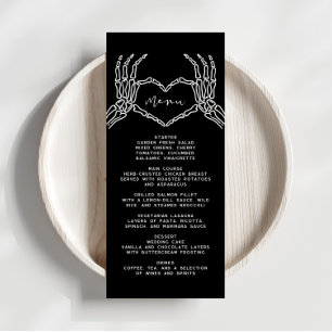 Menu de Casamento de Halloween do Esqueleto Gótico