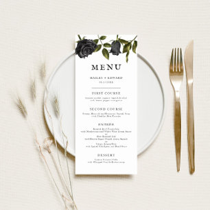 Menu de Casamento de Halloween Gótico Branco