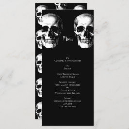 Menu de Casamento de Halloween Gótico do Crânio