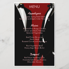 Menu de Casamento de Homens Gay Modernos Elegantes