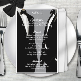 Menu de Casamento de Homens Gay Modernos Elegantes