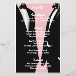 Menu de Casamento de Homens Gay Modernos Elegantes