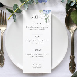 Menu de Casamento de Hydrangea Branca Elegante