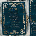 Menu de Casamento de Ivy Dourado medieval do marin<br><div class="desc">Menu de Casamento Elegante do Ouro de Ivy Dourado</div>