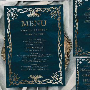 Menu de Casamento de Ivy Dourado medieval do marin