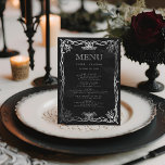 Menu de Casamento de Ivy Silver Medieval Gótica<br><div class="desc">Menu de Casamento de Ivy Silver Medieval Gótica</div>