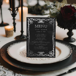 Menu de Casamento de Ivy Silver Medieval Gótica