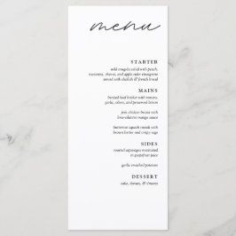 Menu de Casamento de Janto de 4 Curso Minimalista