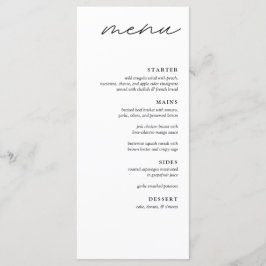 Menu de Casamento de Janto de 4 Curso Minimalista