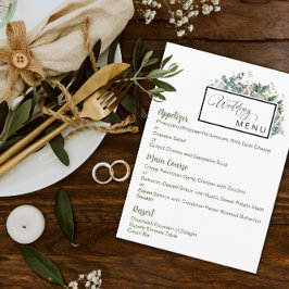 Menu de Casamento de Jardim 4,5" x 6,25"