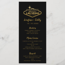 Menu de Casamento de Las Vegas Dourado Preto