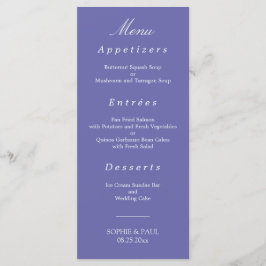 Menu de Casamento de Lavandas Elegante