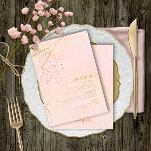 Menu de Casamento de Linhas Douradas V1 B ID867