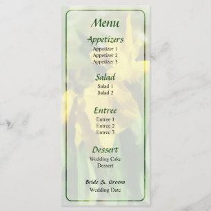 Menu de Casamento de Lírios Japoneses Amarelos