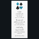 Menu de Casamento de Literatura Azul de Destino de<br><div class="desc">Perfeito para uma noite brilhante do romance de Las Vegas,  menus de janto azul turquesa,  farão a sua recepção brilhar. Não se esqueça de pedir o suficiente para cada lugar!</div>