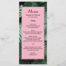 Menu de Casamento de Luau Moderno das Folhas Tropi