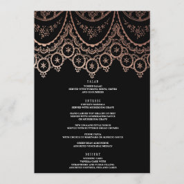 Menu de Casamento de Lugar Delicado rosa Dourado