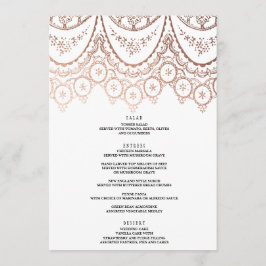 Menu de Casamento de Lugar Delicado rosa Dourado