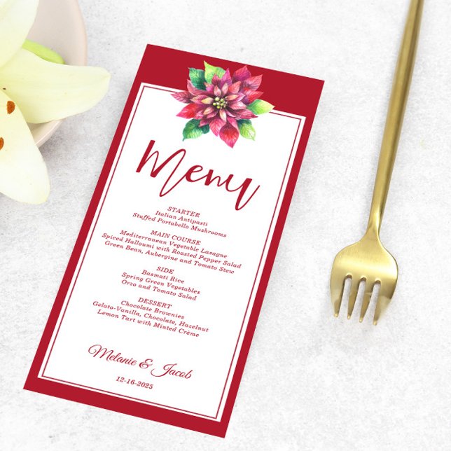 Menu de Casamento de Natal da Red Poinsettia (Criador carregado)