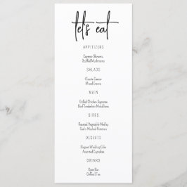 Menu de Casamento de Nome Personalizado Moderno do