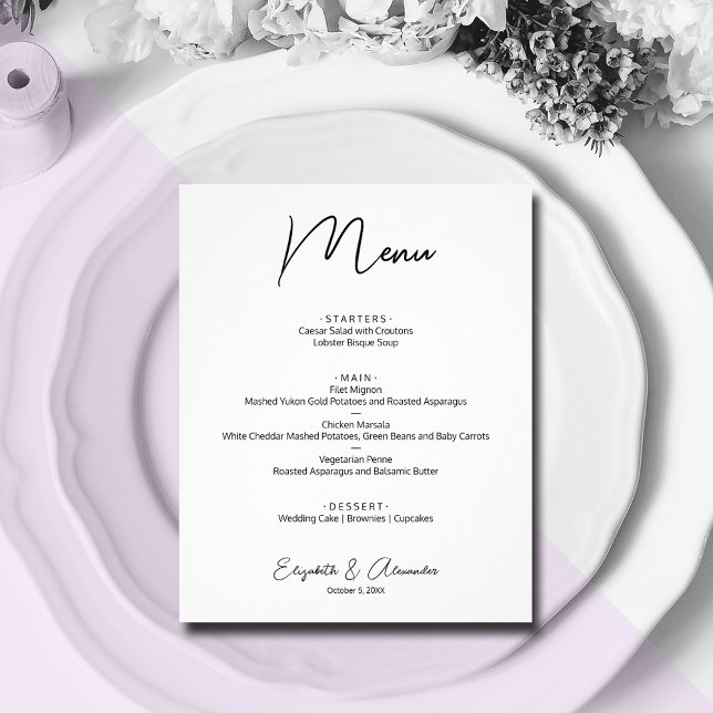 Menu de Casamento de Orçamento (Criador carregado)