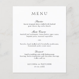 Menu de Casamento de Orçamento Formal Clássico Ele