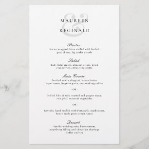 Menu de Casamento de Orçamento Tradicional e Amper
