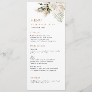 Menu de casamento de Pampas verde moderno