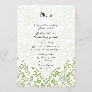 Menu de Casamento de Pássaros Quimísicos com Verde