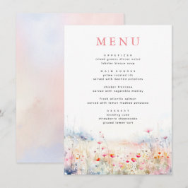 Menu de Casamento de Pastel Selvagens Moles