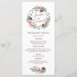 Menu de Casamento de Pine Berry Snowflake, Fios de