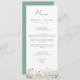 Menu de Casamento de Prados de Flores Selvagens