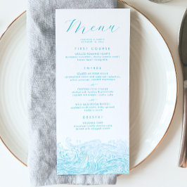 Menu de Casamento de Praia do Aqua Blue Ocean Wave